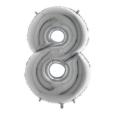 PALLONCINO+MYLAR+NUMERO+8+CM+102+COL%2EARGENTO%3Cbr%3E%3Ci%3EBIG+PARTY%3C%2Fi%3E