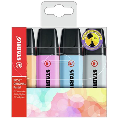 EVIDENZIATORE+STABILO+BOSS+BUSTA+PZ%2E4+COLORI+PASTEL+ASSORTIMENTO%3Cbr%3E%3Ci%3ESTABILO%3C%2Fi%3E