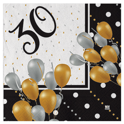 TOVAGLIOLI+BUON+COMPLEANNO+PRESTIGE+ANNI+30+CM+33X33+PZ%2E20%3Cbr%3E%3Ci%3EBIG+PARTY%3C%2Fi%3E