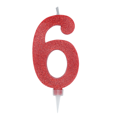 CANDELA+NUMERO+6+MAXI+SWEETY+ROSSO+GLITTER+CM+15%3Cbr%3E%3Ci%3EBIG+PARTY%3C%2Fi%3E
