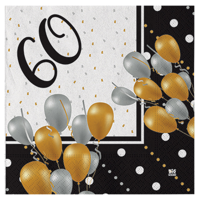 TOVAGLIOLI+BUON+COMPLEANNO+PRESTIGE+ANNI+60+CM+33X33+PZ%2E20%3Cbr%3E%3Ci%3EBIG+PARTY%3C%2Fi%3E