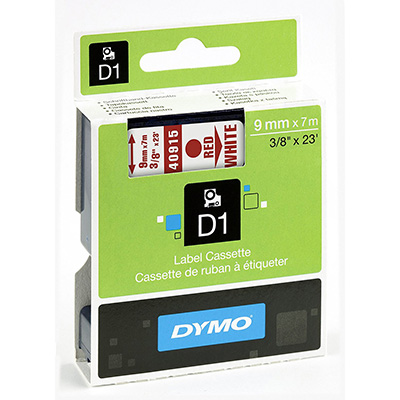 NASTRO+PER+DYMO+LP%2FLM+D1+9X7+ROSSO%2FBIANCO%3Cbr%3E%3Ci%3EDYMO%3C%2Fi%3E