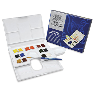 ACQUERELLI+COTMAN+MEZZI+GODET+COMPACT+14+COLORI+%2B+PENNELLO+E+TAV%3Cbr%3E%3Ci%3EWINSOR+%26+NEWTON%3C%2Fi%3E