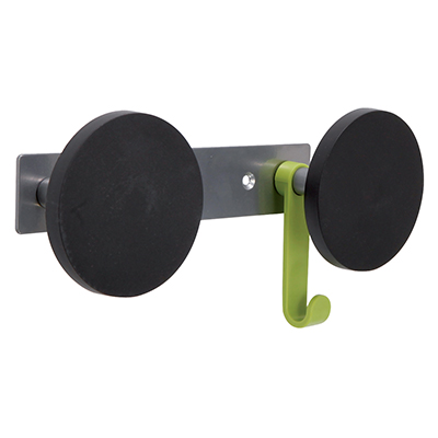 PORTA+ABITI+DA+PARETE+IN+METALLO+E+PLASTICA+ARGENTO+%2F+NERO+2+POS%3Cbr%3E%3Ci%3EALBA%3C%2Fi%3E