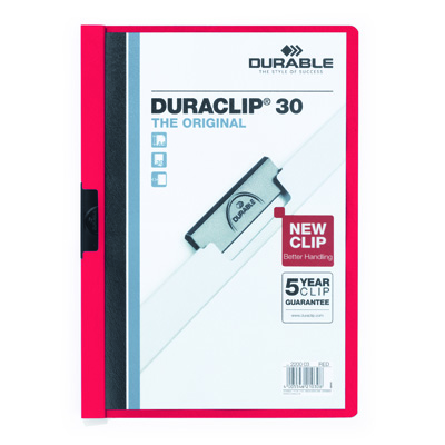 CARTELLINA+PPL+DURACLIP+A4+PER+30+FOGLI+RETRO+ROSSO%3Cbr%3E%3Ci%3EDURABLE%3C%2Fi%3E