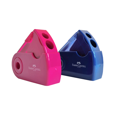TEMPERAMATITE+FABER+2+FORI+SLEEVE+ROSSO+BLU+CON+CONTENITORE%3Cbr%3E%3Ci%3EFABER+CASTELL%3C%2Fi%3E