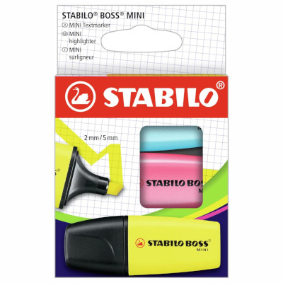 EVIDENZIATORE+STABILO+BOSS+MINI+BLISTER+DA+3+%2D+GIALLO+%2D+ROSA+%2D+B%3Cbr%3E%3Ci%3ESTABILO%3C%2Fi%3E