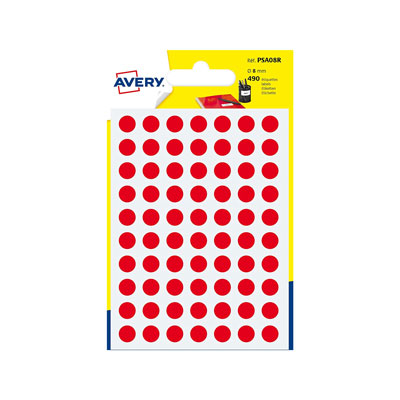 ETICHETTE+ROTONDE+ADESIVE+IN+BLISTER+COL%2EROSSO+DIAM+8+MM+FG%2E6%3Cbr%3E%3Ci%3EAVERY%3C%2Fi%3E