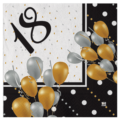 TOVAGLIOLI+BUON+COMPLEANNO+PRESTIGE+ANNI+18+CM+33X33+PZ%2E20%3Cbr%3E%3Ci%3EBIG+PARTY%3C%2Fi%3E