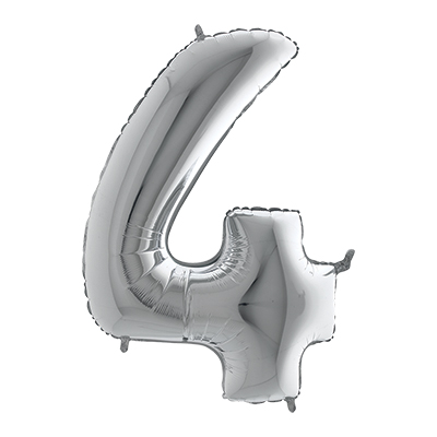 PALLONCINO+MYLAR+NUMERO+4+CM+102+COL%2EARGENTO%3Cbr%3E%3Ci%3EBIG+PARTY%3C%2Fi%3E