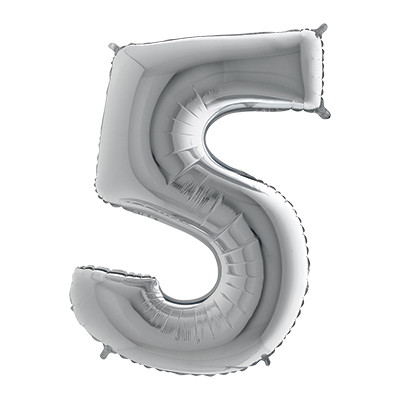 PALLONCINO+MYLAR+NUMERO+5+CM+36+COL%2EARGENTO%3Cbr%3E%3Ci%3EBIG+PARTY%3C%2Fi%3E