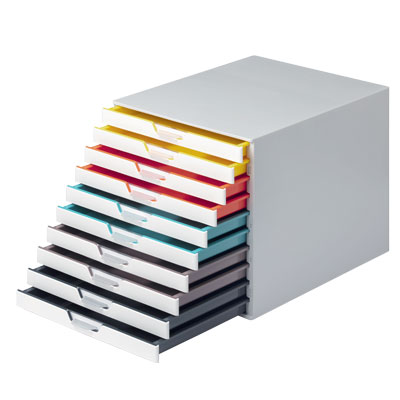 CASSETTIERA+VARICOLOR+10+CASSETTI+MIX+10+COLORI%3Cbr%3E%3Ci%3EDURABLE%3C%2Fi%3E