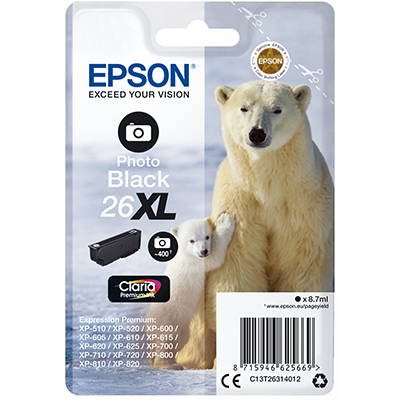 INK+EPSON+T263140+NERO+FOTO+N%2E26XL%3Cbr%3E%3Ci%3EEPSON%3C%2Fi%3E