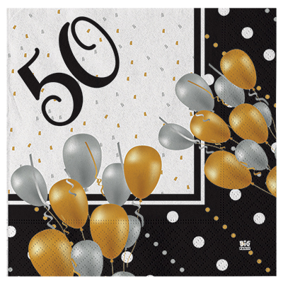 TOVAGLIOLI+BUON+COMPLEANNO+PRESTIGE+ANNI+50+CM+33X33+PZ%2E20%3Cbr%3E%3Ci%3EBIG+PARTY%3C%2Fi%3E