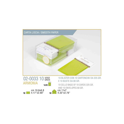 BLISTER+10%2F10+BIGLIETTO+BUSTA+ARMONIA+CM%2E7X11+VERDE+MELA%3Cbr%3E%3Ci%3EKARTOS%3C%2Fi%3E