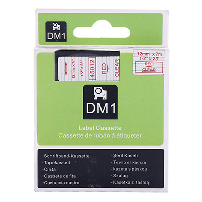 NASTRO+PER+DYMO+LP%2FLM+D1+12X7+ROSSO%2FTRASPARENTE%3Cbr%3E%3Ci%3EDYMO%3C%2Fi%3E