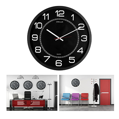 OROLOGIO+DA+PARETE+MEGA+DIAMETRO+CM%2E57%2C5+NERO%3Cbr%3E%3Ci%3EUNILUX%3C%2Fi%3E