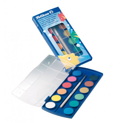 ACQUERELLI+12+COLORI+CON+PENNELLO+PELIKAN%3Cbr%3E%3Ci%3EPELIKAN%3C%2Fi%3E