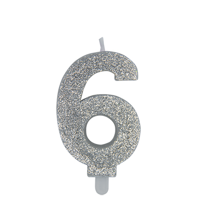 CANDELA+NUMERO+6+SWEETY+ARGENTO+GLITTER+CM+9%3Cbr%3E%3Ci%3EBIG+PARTY%3C%2Fi%3E