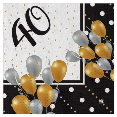 TOVAGLIOLI+BUON+COMPLEANNO+PRESTIGE+ANNI+40+CM+33X33+PZ%2E20%3Cbr%3E%3Ci%3EBIG+PARTY%3C%2Fi%3E