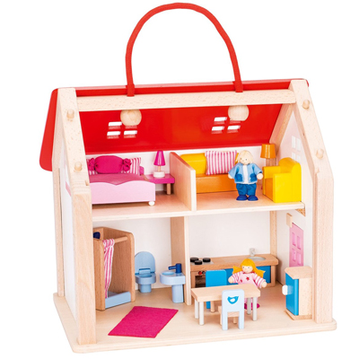 CASA+DELLE+BAMBOLE+IN+LEGNO+DA+VIAGGIO%3Cbr%3E%3Ci%3EGOKI%3C%2Fi%3E